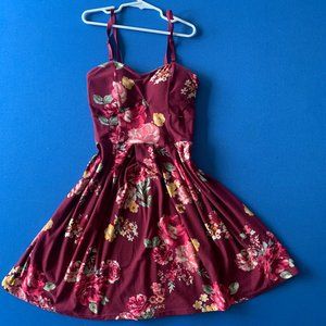 Red Floral Mini Hoco Dress